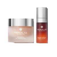 VERDILAB Nourishing Rich Cleansing Balm 100% Bamboo Face Cloth 50 ml + Ultimate Lightening Vitamin C Eye Elixir 15 ml